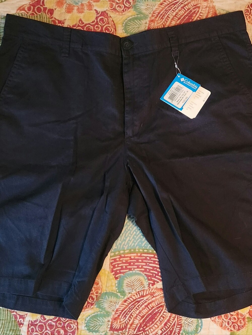 Columbia Men's Dark Navy Chino Shorts, Size 36